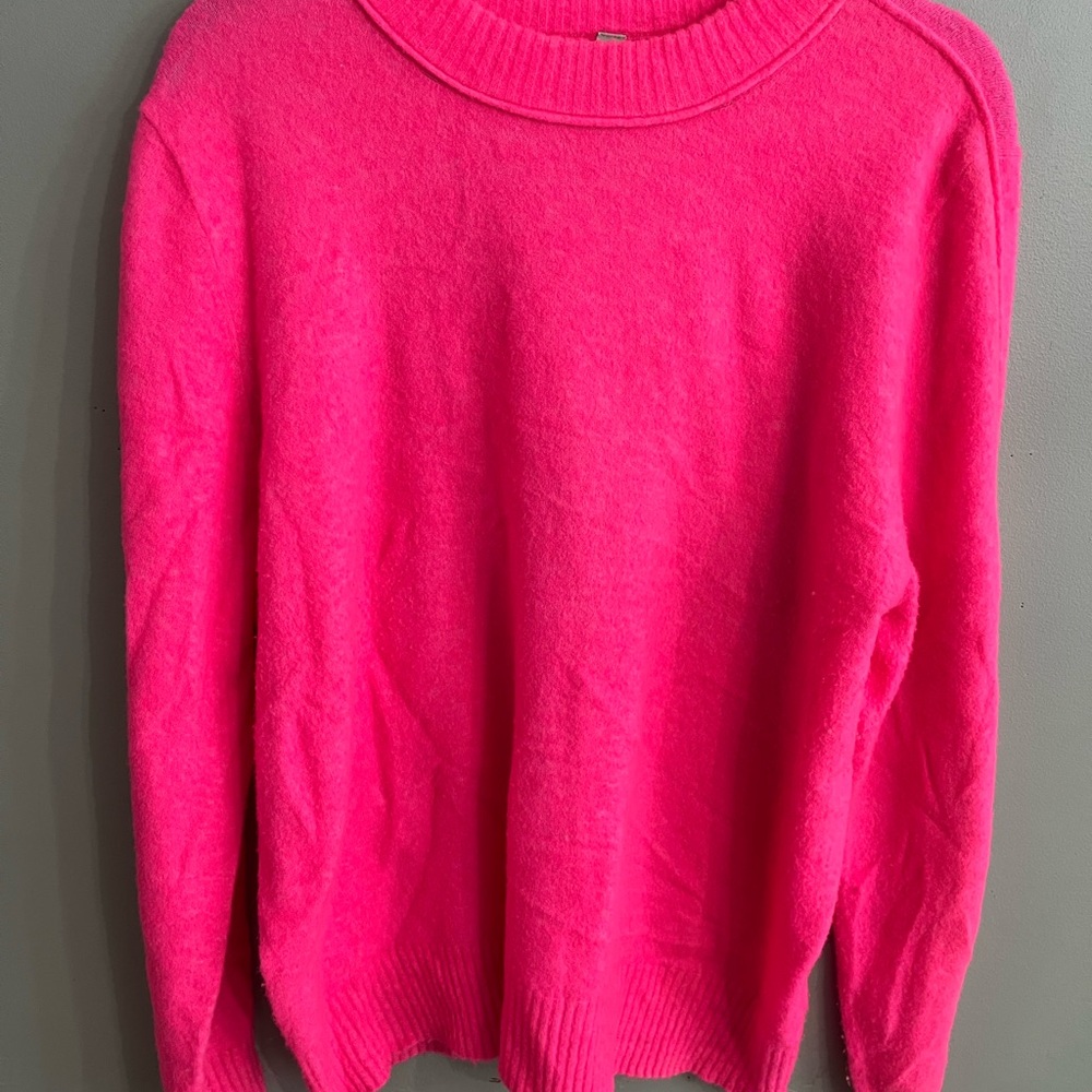 Athleta Bold Pink Crew Neck Sweater